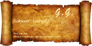 Gabner Gergő névjegykártya